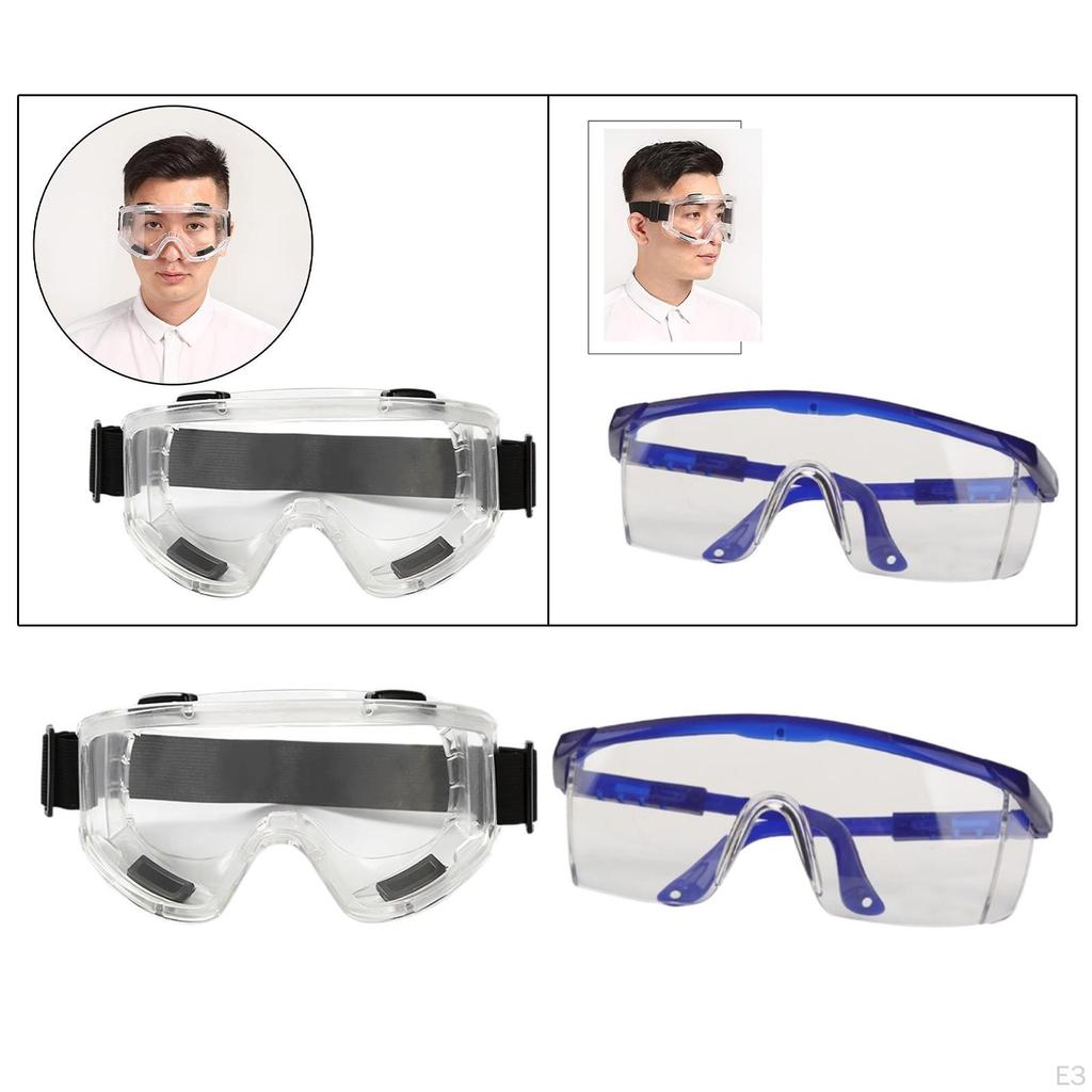 Safety Goggles Transparent Protective Eyewear for Cycling Outdoor Sports Black