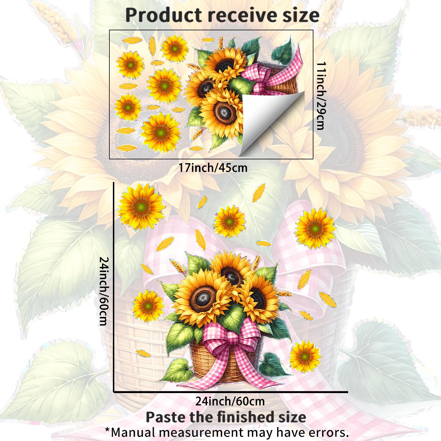 

Креативная корзина с подсолнухами Балкон Спальня Гостиная Настенное украшение Украшающие наклейки