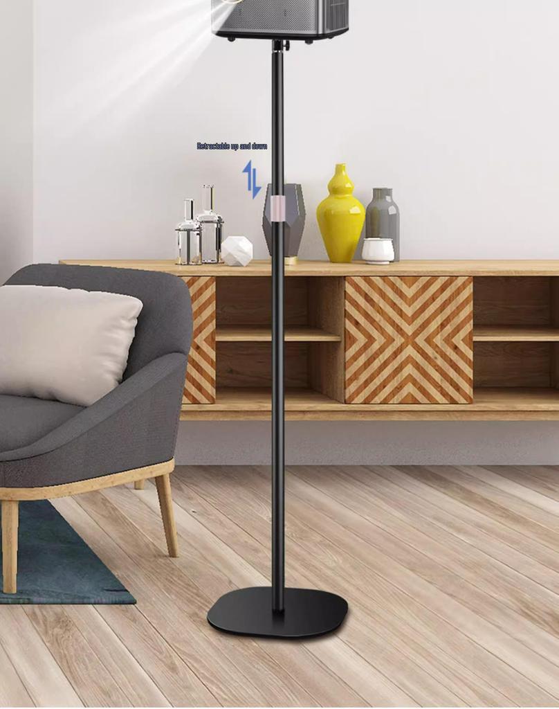 Dual-Use Projector and Phone Stand with Telescopic Adjustment, Punch-Free Tray for Home or Office.
