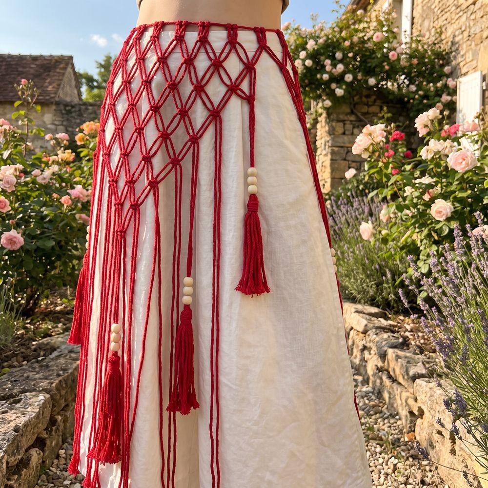 Siatkowe Paski w Stylu Bohemian Boho Plecione Paski z Frędzlami Vintage Splot Paski z Frędzlami Kobiety
