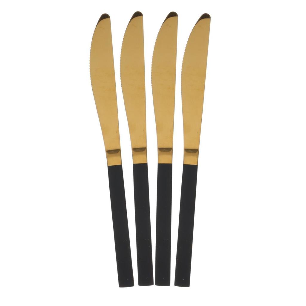 Cerise CUTLERY SET 16 Pcs GOLD AND BLACK Steel