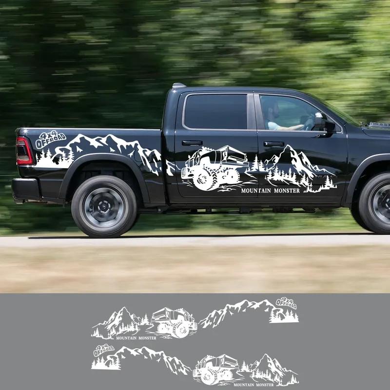 Car Sticker 4X4 Off Road Mountain Decal For Ford F150 Toyota Hilux Isuzu Dmax Dodge RAM Chevrolet Silverado Auto Accessories