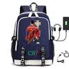 Football Star Collection Young And Middle School Students Schoolbag Usb Men'S And Women'S Casual Backpack