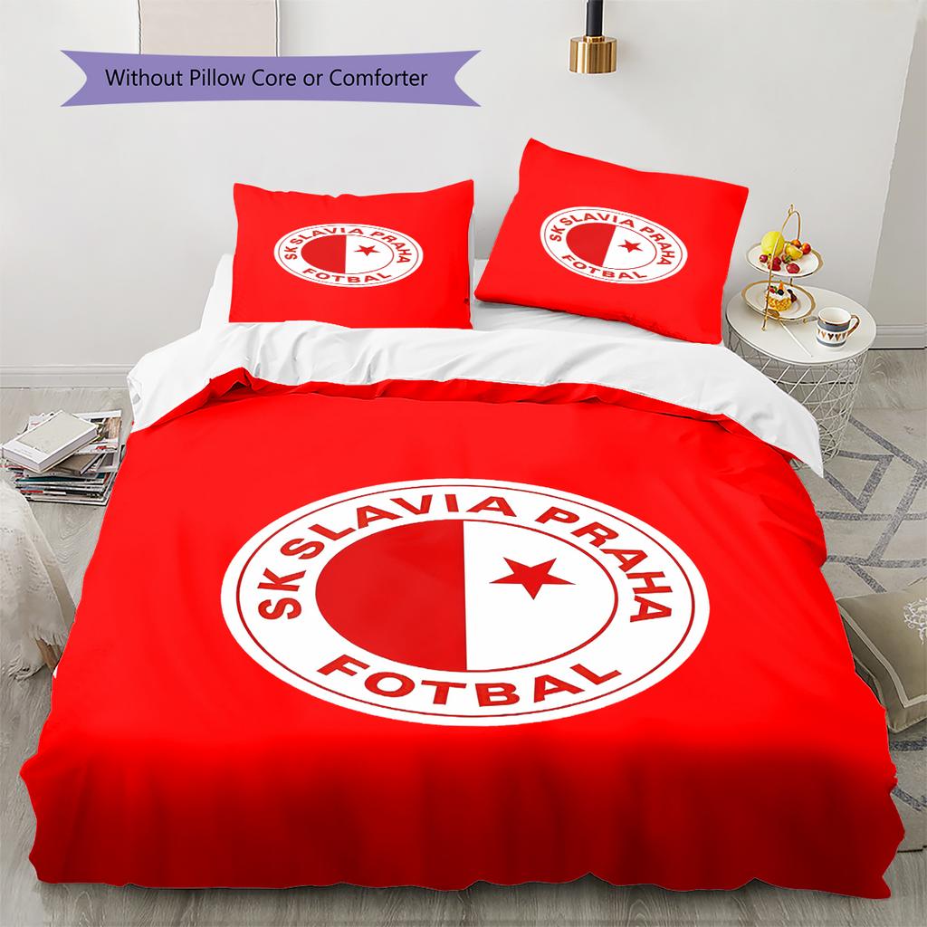 SK Prague Slavia Pattern Bedding,Quilt Set Quilt Cover Pillowcase Home Birthday Gift (1 * Duvet Cover + 2 * Pillowcase, Without Core)