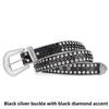 Women's European and American feng shui diamond leather belt, handmade diamond-encrusted fashionabl