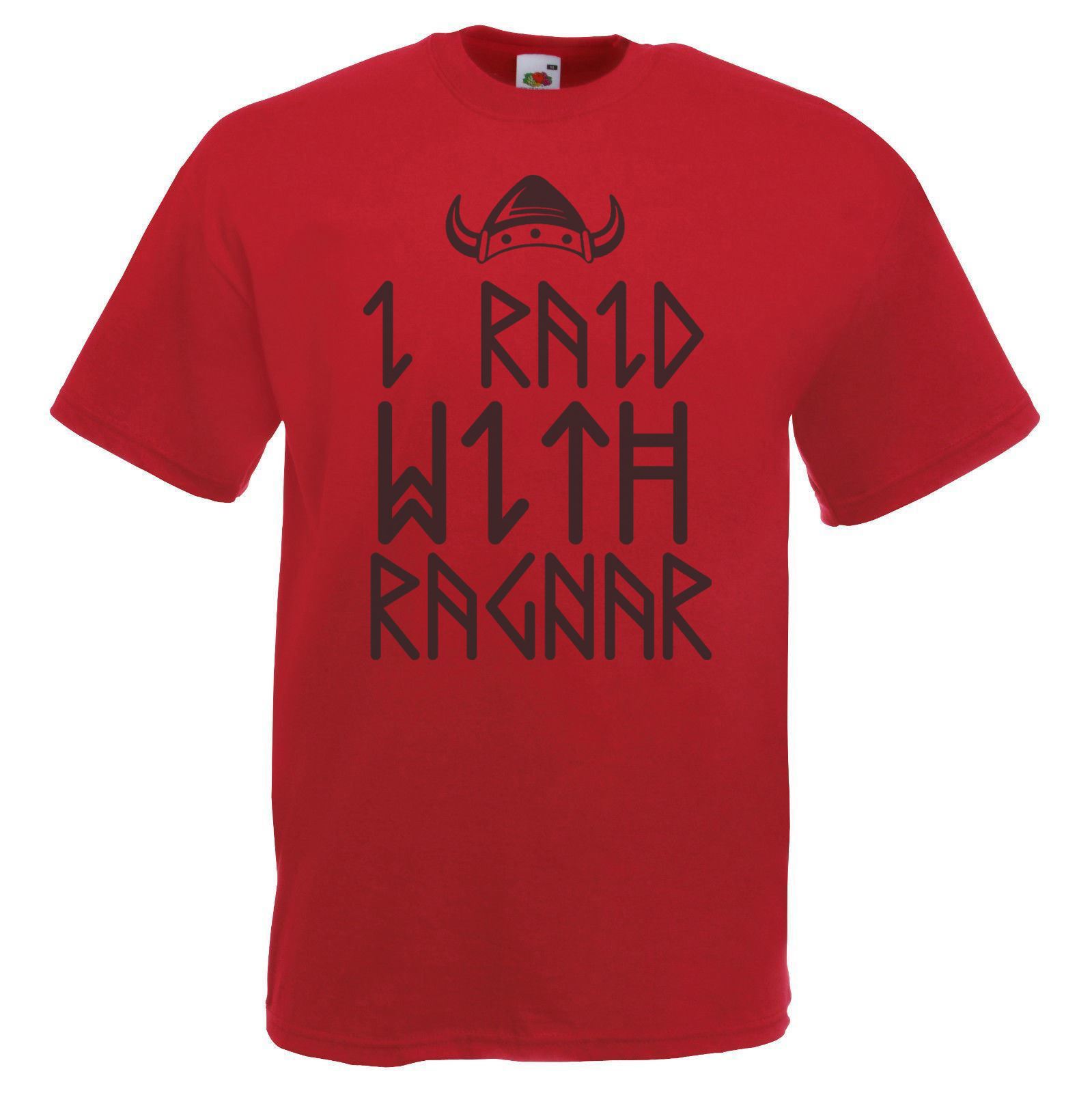 Adults I Raid With Ragnar Lodbruk Runic Viking Runes Unisex TShirt S