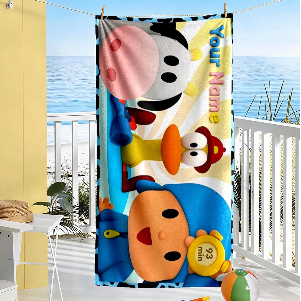 Pocoyo Personalized Text Beach Towel High Absorbency Quick-Dry
