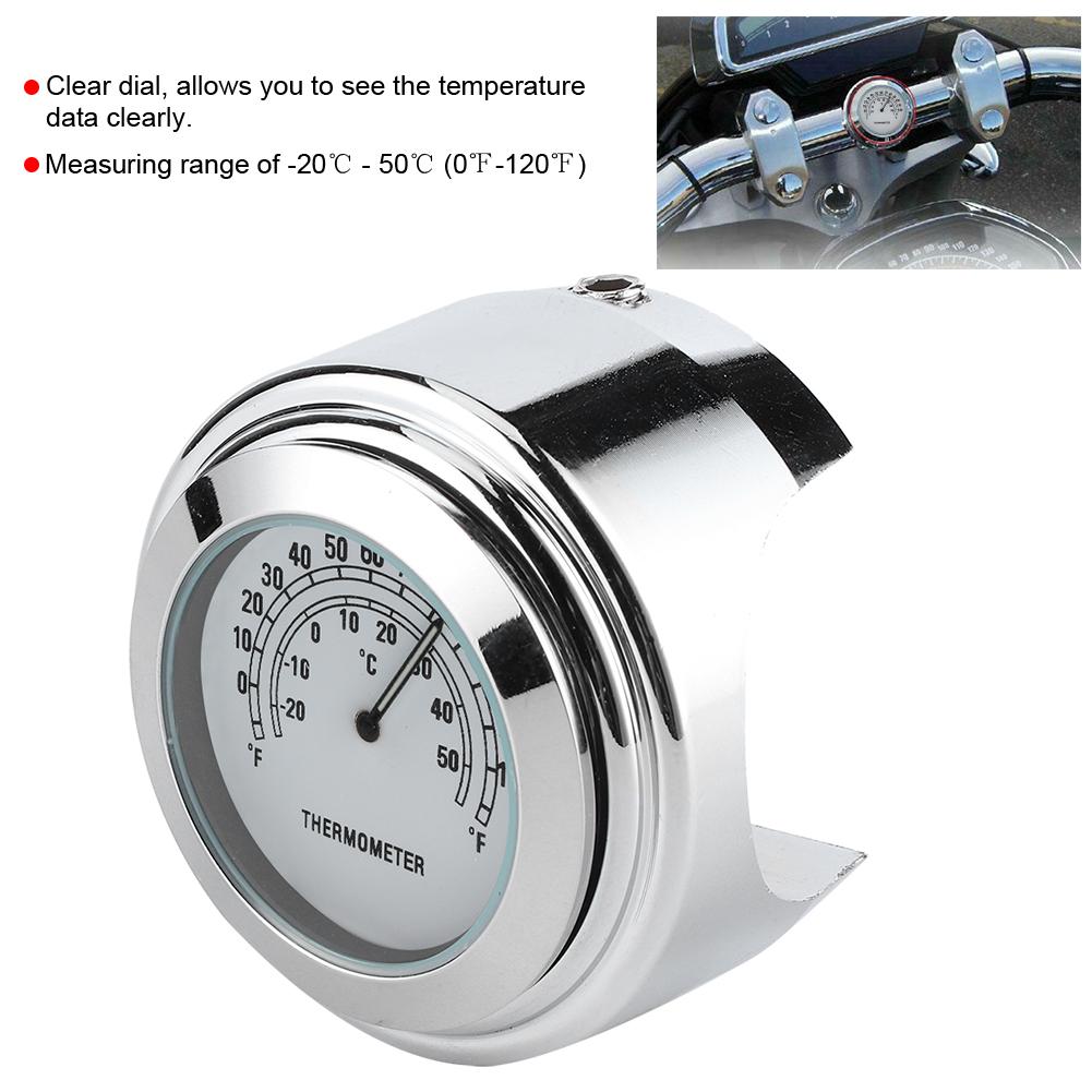 1in 7Celsius8in Handlebar Mount Thermometer ‑20 celsius ‑ 50 celsius Measuring Weatherproof for Motorcycle(White )