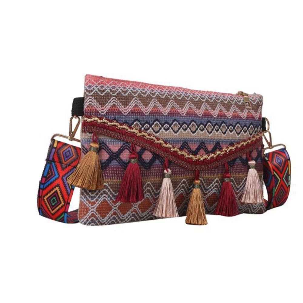 All-match Geometric Handbag Women Bag Large Capacity Bag Bohemian Shoulder Bag Fringe Shoulder Bag