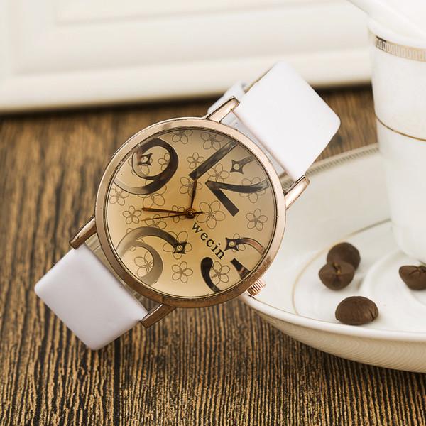 Moda Kadın Leopar Kuvars Bilek İzle Pu Deri Bant Saatler