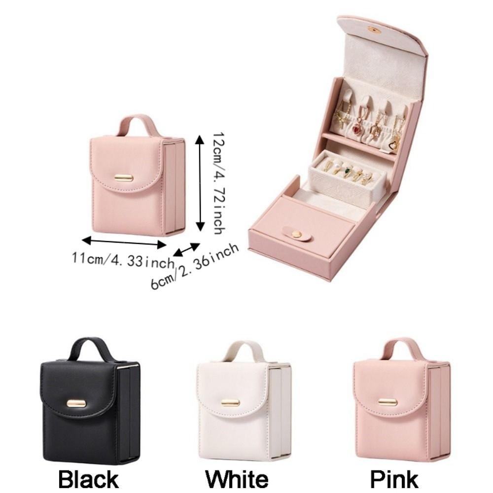PU Jewelry Storage Box Large Capacity Necklace Organizer Light Luxury Jewelry Organizer Women