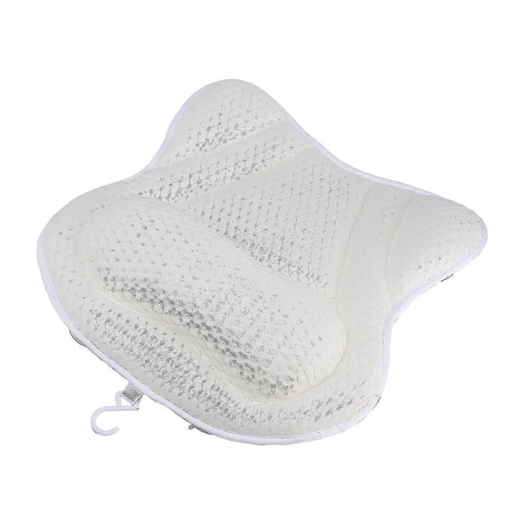 Bathtub Neck Pillow - 4D Air Mesh Back Support w/ 6 Suction Cups