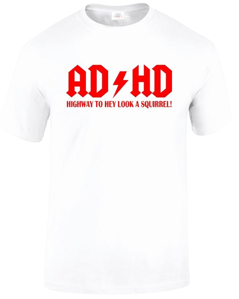ADHS Autobahn zum Hey schau ein Eichhörnchen T-Shirt Herren Lustiges ADHS ADSR Tee Top