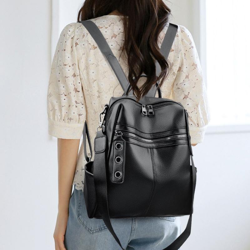 Women's Multi-functional Leather Backpack Retro Leather Shoulder Bag Large Capacity Backpack for Daily Commute and Weekend Outings and Travel