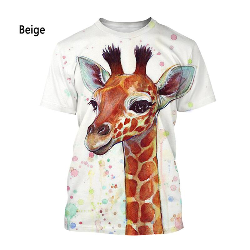 New Fashion Cute Animal Giraffe 3D Print T-shirt Mens Funny T Shirt Women Casual Short Sleeve Tee Shirt