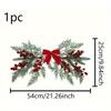1Pc Christmas decorations red fruit bow pine needle wall hanging decoration window lintel pendant, Halloween Christmas gift
