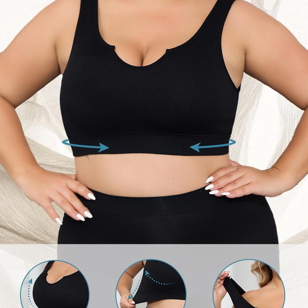 Plus Size Women's Lingerie Bra Comfortable, Bottomless, Gathering Gathering Side Breasts, Preventing Sagging,Black Packaging