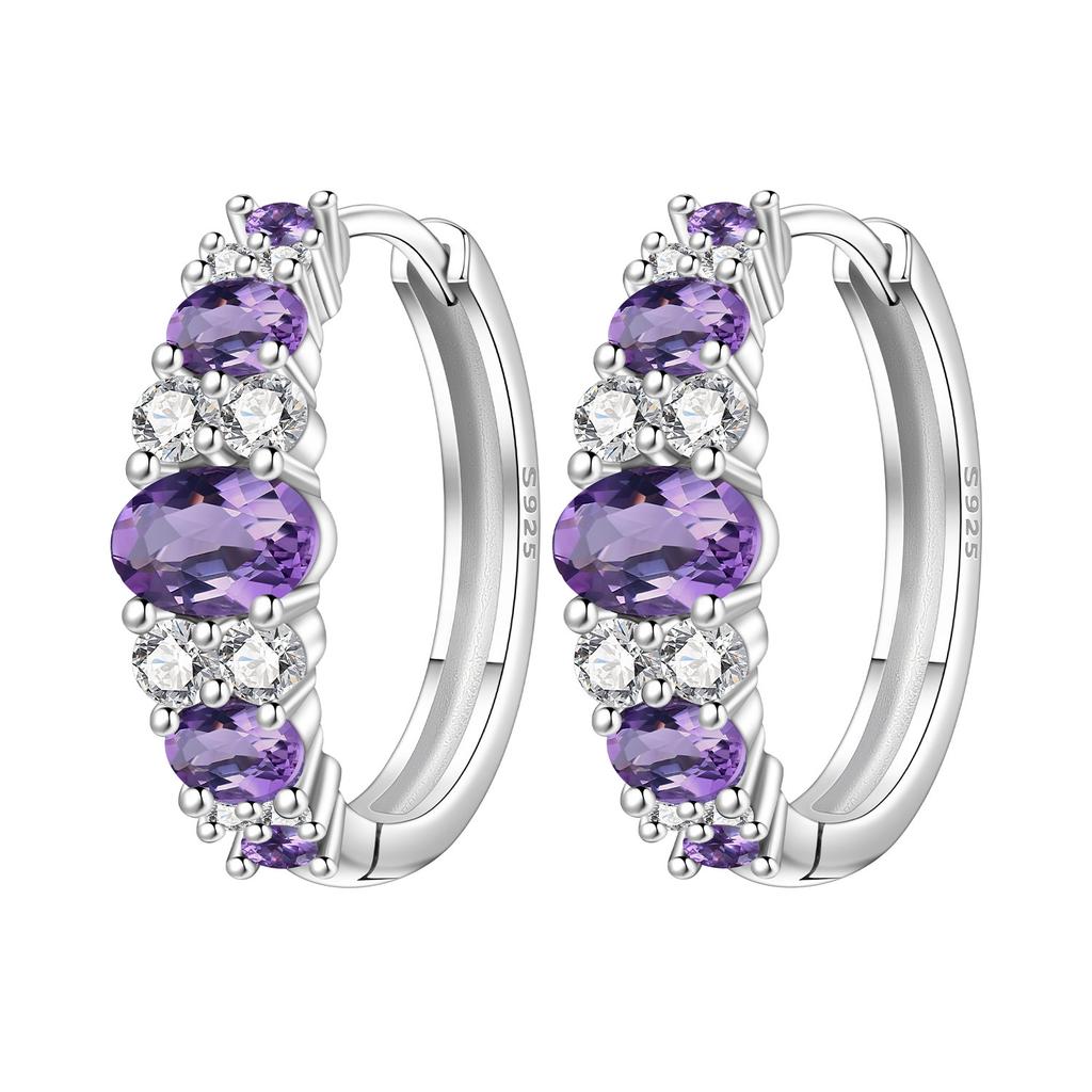 Orstarry S925 Sterling Silver Color Zircon Minimalist Design Earrings Hoop Earrings for Women Jewelry Original Party Trendy Gift