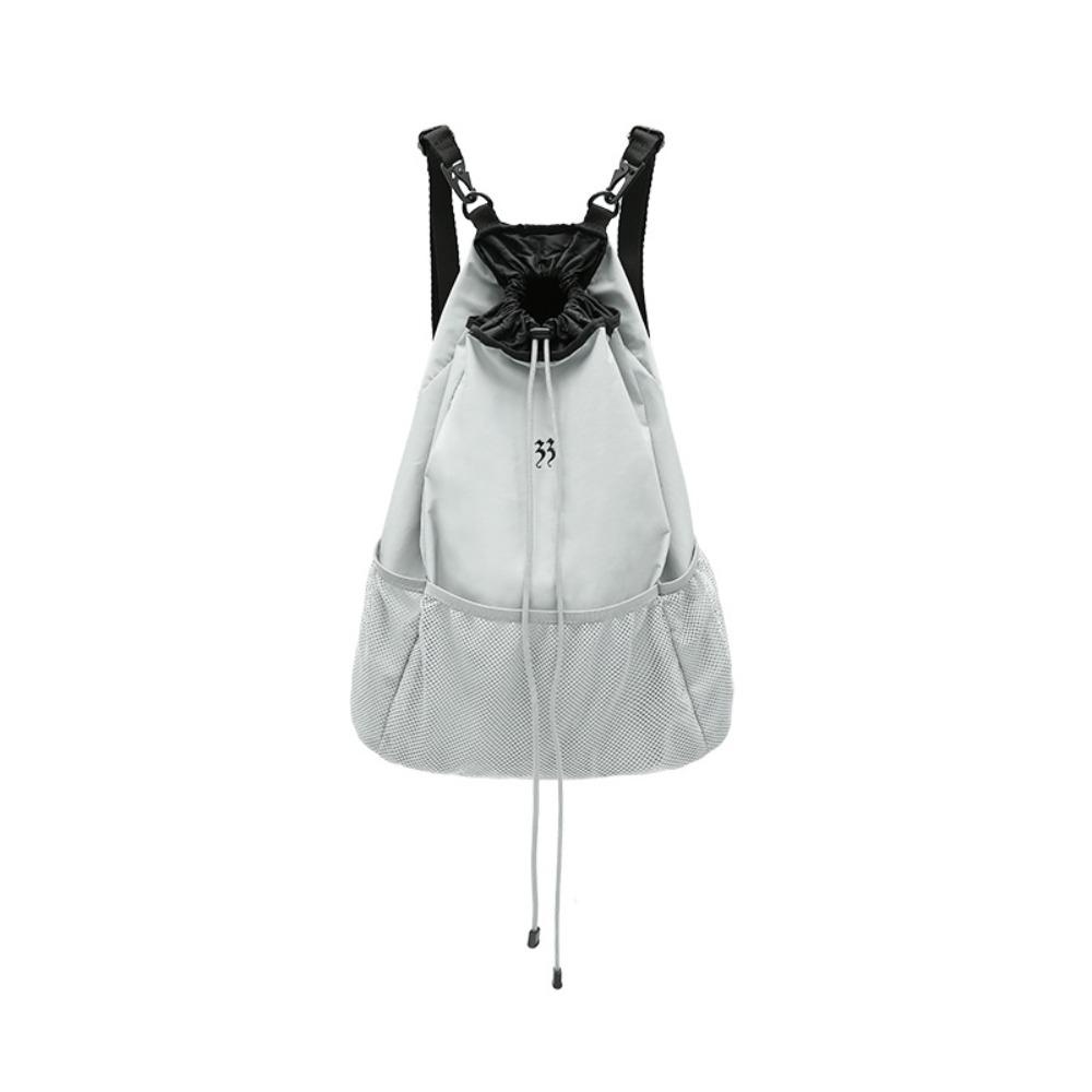 Large Capacity Drawstring Mesh Backpack Lightweight Solid Color Knapsack Fashion For Lady