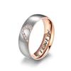 Diamond Studded Heart Shaped Titanium Steel Couples Engagement Ring Proposal and Love Set Zircon Couples Tail Ring