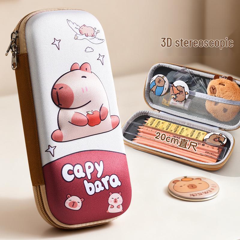 EVA 3D Capybara Pencil Case - Large Capacity Cartoon Pencil Box for Kids