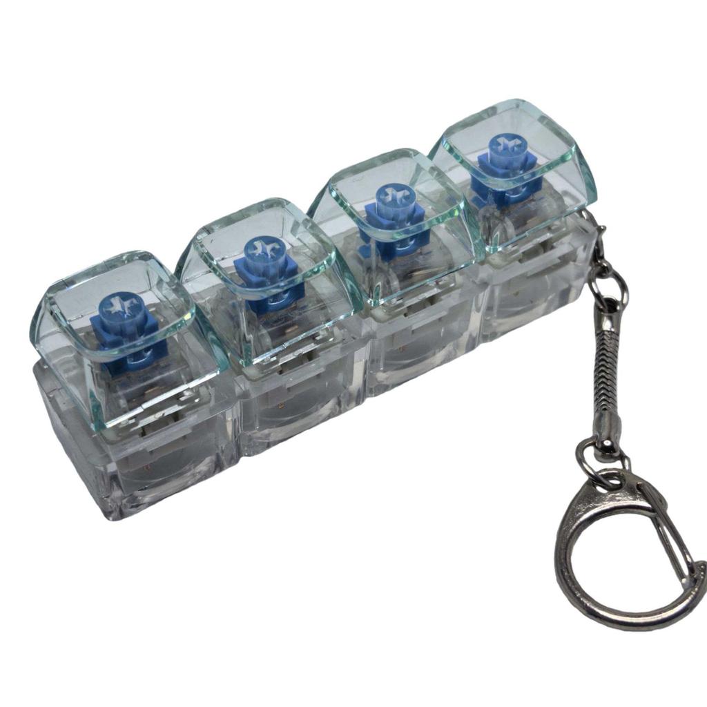 Cross 4-Key Decompression Button PC Keycap: High-Transparency Keycap Mechanical Keyboard Switch Stress-Relief Toy Keychain