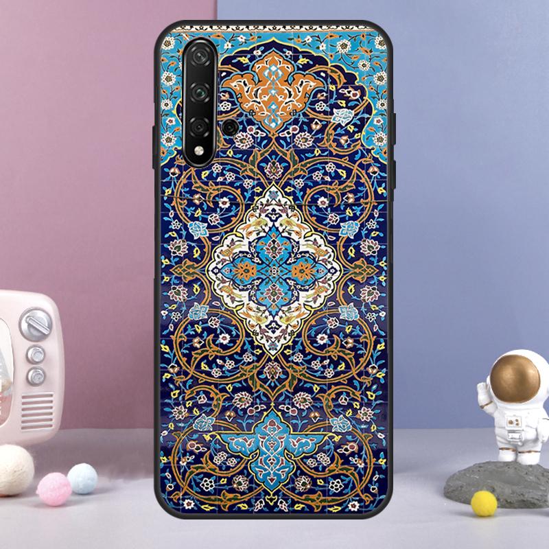 Persian Carpet Floral Pattern For Huawei Nova 12i 12s 11i 8i 7i 9 10 SE Y60 Y61 Y70 Y72 Y73 Y90 Y91 P20 P30 P40 Lite Case
