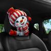 2 Pieces Easy To Install Santa Claus Headrest Cover Comfortable Car Pillowcase Daily Use