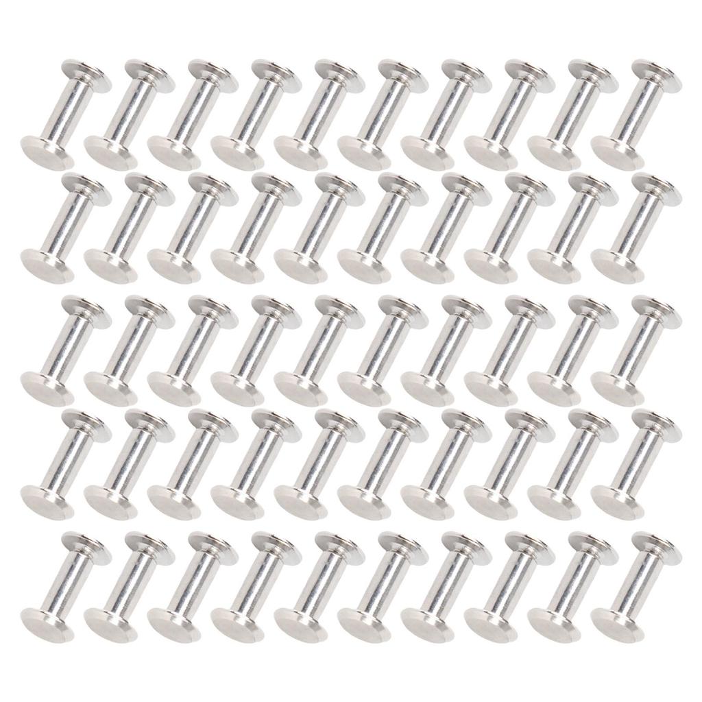 50 Sets Rivet Fastener M4 5x13x9.5mm Stainless Steel Flat Round Head Rivets and Screws for Binding