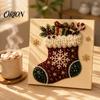 Kit di Artigianato per il Relax Fai da Te Pittura con Diamanti di Natale Kit Artistico con Cornice in Legno, Artigianato Decorativo, Ghirlanda/Babbo Natale Diamante Adulti Claus/Albero di Natale
