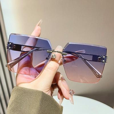Korean Style Trendy Women’s Frameless Cut-Edge Sunglasses - Anti-UV Driving Glasses