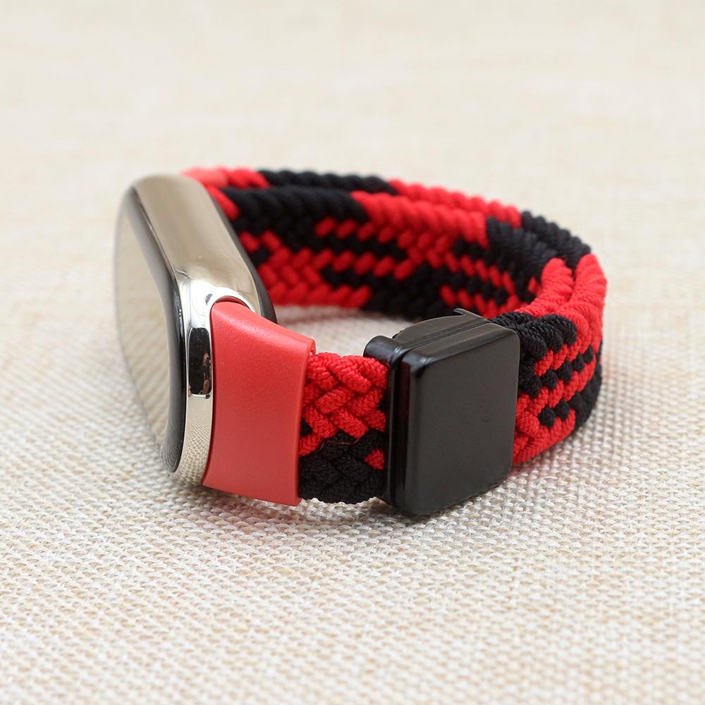Black Nylon Elastic Watchband Bands for Xiaomi Smart Band Mi 8/9/10 Strap Adjustable Bracelet Replacement Braided Loop Strap красный черный