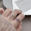 Super Immortal Purple Pink Diamond Sweet Cool Flower Opening Ring Jane Girl Niche Light Luxury Advanced Sense Stacking Wear Index Finger Ring