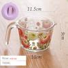Retro Flower Measuring Cup with Lid Glass Milk Juice Cup with Scale Measuring Jars Household Kitchen Gadgets Baking Cooking Tool