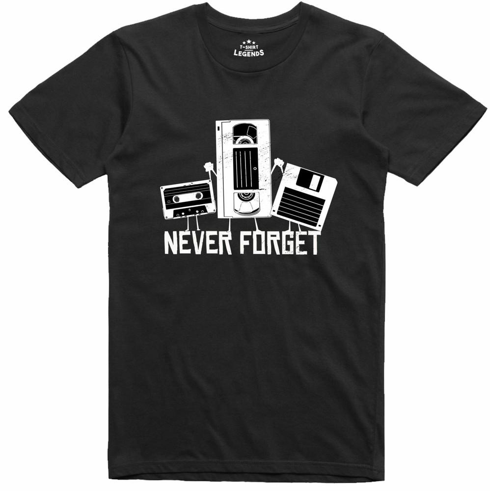 

VHS Cassette Floppy Disk Legacy Media Never Forget 100% Cotton Funny T Shirt L