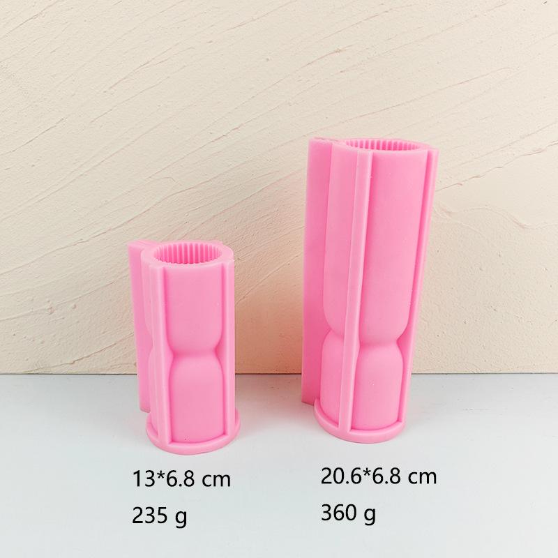 Ribbed Twisted Pillar Candle Mold for Decorative Soy Wax