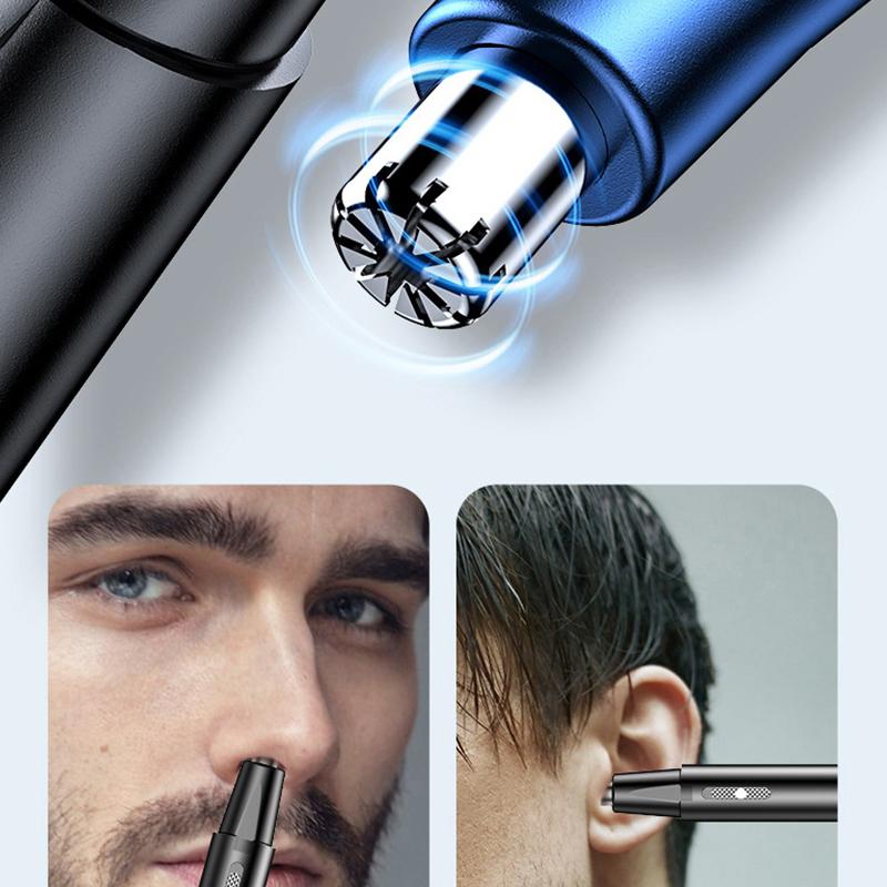 Electric Nose Hair Clipper Rechargeable Multi-Kinetic Shaving Two-In-One Unisex Fully Portable Automatic Nose And Ear Trimmer