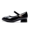 Girls' High-heeled Shoes, Children's Princess Leather Shoes, New Spring and Autumn Model, Black Patent Leather, Soft-soled Baby Shoes