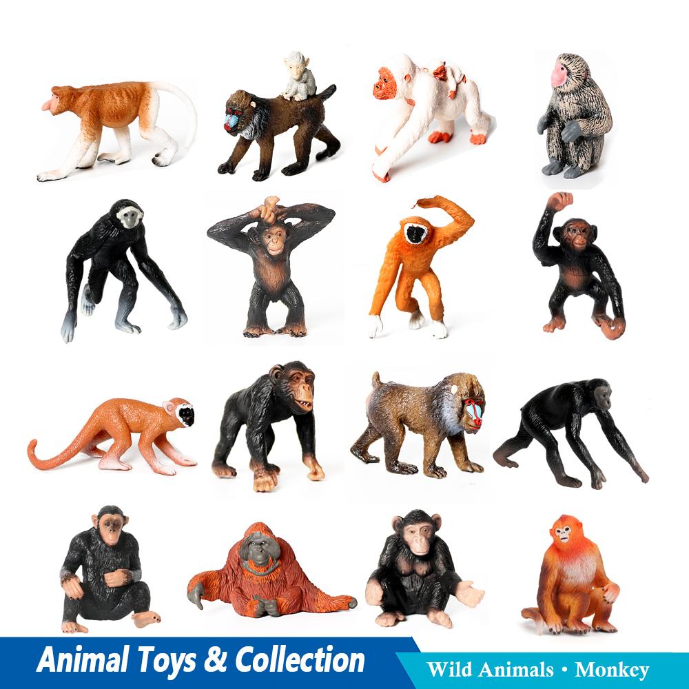 Interesting Toys Toy Animals Figures Ape Gorilla Monkey Chimpanzee Orangutan Forest Animal Figurines Action Figure Children Toys Games Kids Gifts