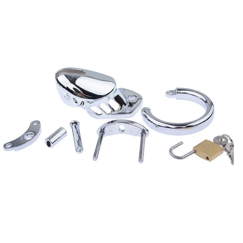 2023 New Male Stainless Steel Chastity Cage Penis Ring Bird Cage Bondage Metal Phallus Abstinence Device BDSM Sex Toys for Men18