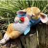 iRonrain Garden Rabbit Statue, Fantasy Bunny Outdoor Art Decoration Thanksgiving Day Animal Figurine Decoration, Garden Lawn Indoor Sculpture Christma