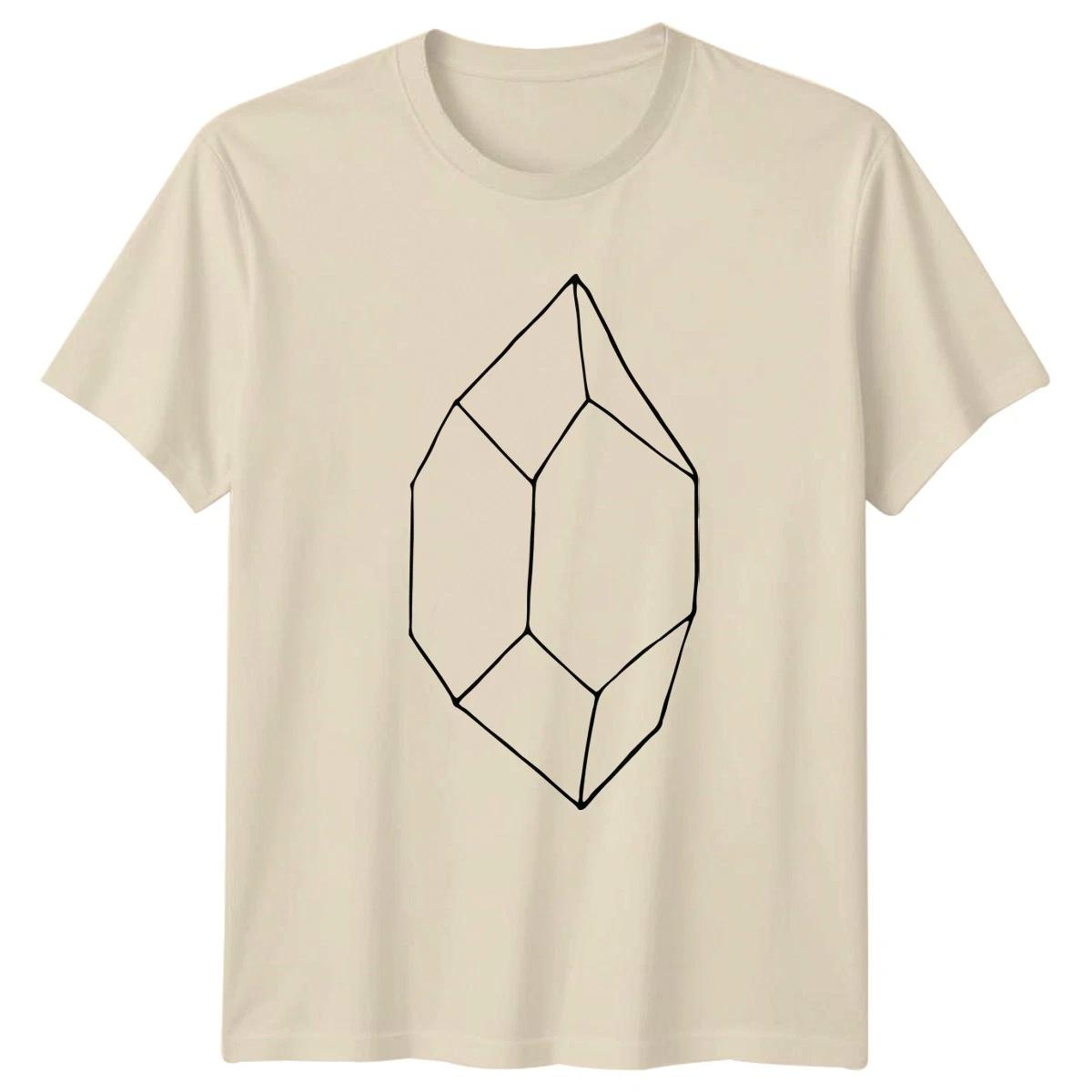 Modern Geometric Crystal Outline T-Shirt Gemstone Crystal Gift XS
