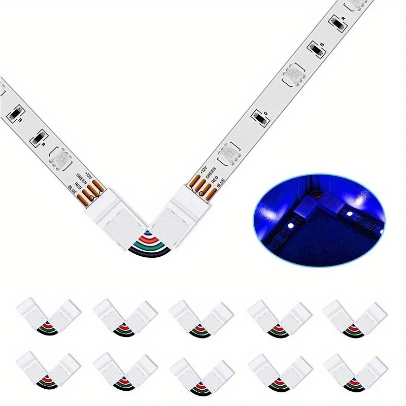 1Pc 4pin Right Angle Corner Connector 10mm L-Shape LED Connectors For LED Strip Lights Strip