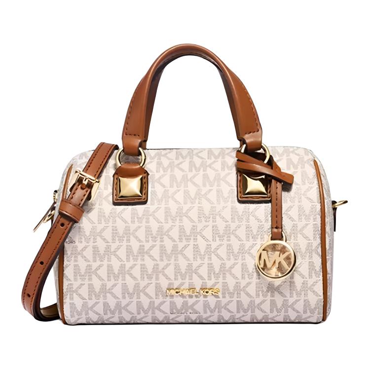 

Michael Kors Grayson Signature Monogram Print Zip Closure PVC Tote Bag Women tote bags Vanilla-White 35S6GGYC1B-VANILLA Basic Set (Bag+Dust Bag)