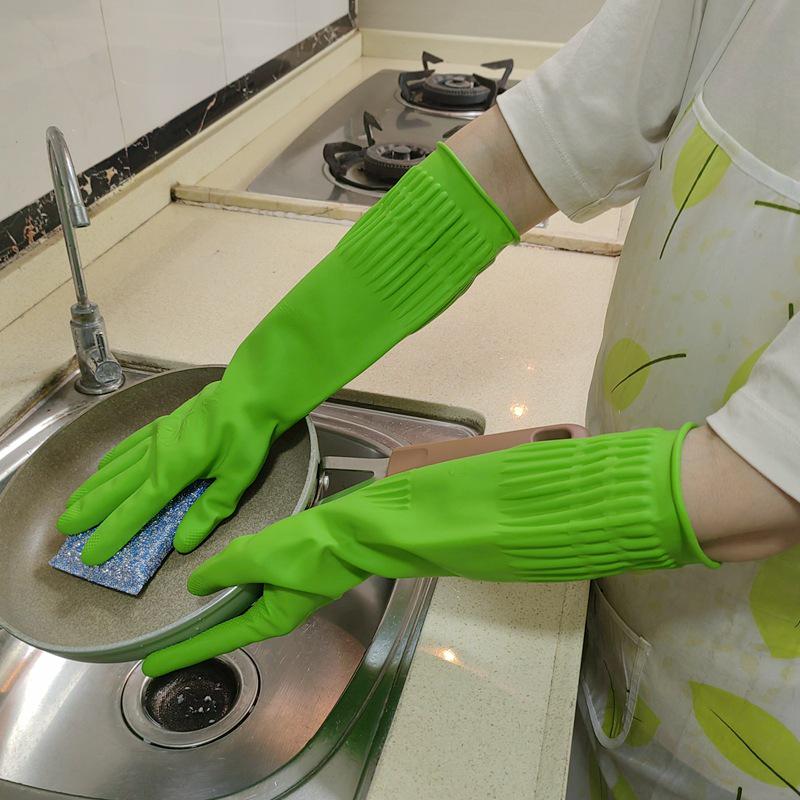 

38 см Наддовгі Жіночі Міцні Нековзкі Водонепроникні Гумові Рукавички для Миття Посуду та Прибирання Large