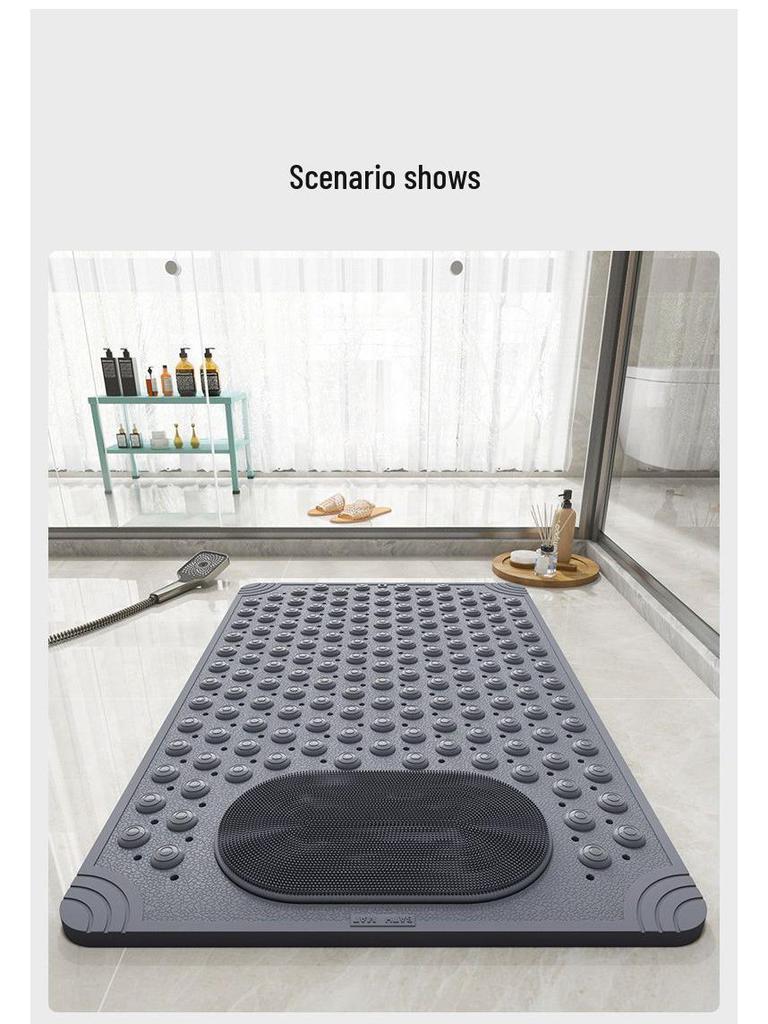Children's Anti-slip Bathroom Mat - Water-repellent, Anti-fall, Drainage, Massage Rubber Mat for Toilet and Foot Safety.