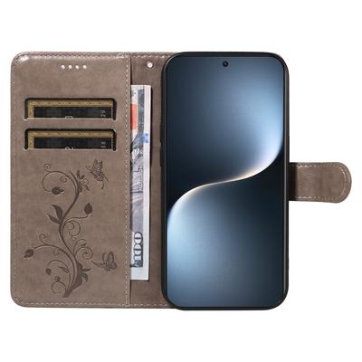 For Honor Magic7 5G PU Leather Cases Flower Pattern Wallet Stand Phone Cover with Strap