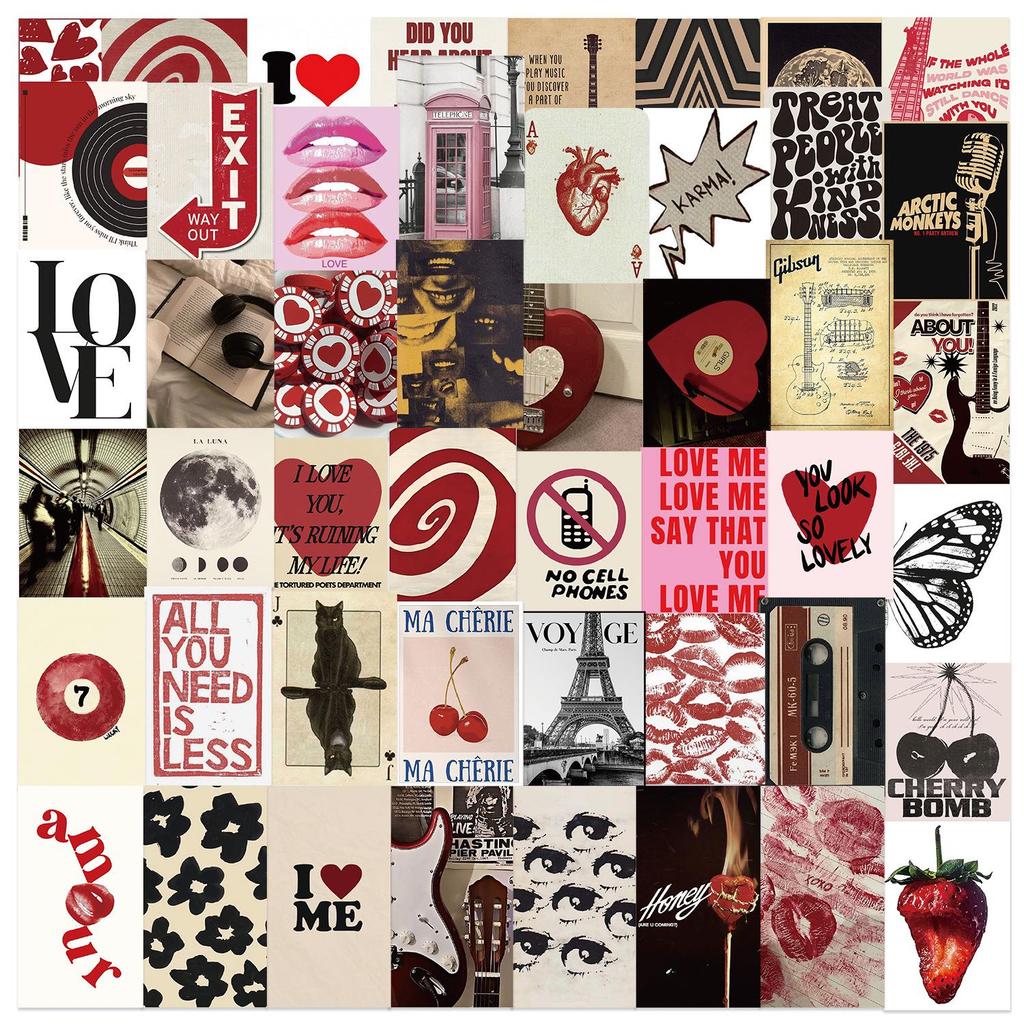 50 Y2K Graffiti Girl Stickers: Waterproof DIY Decoration for Guitar, Notebook, Suitcase