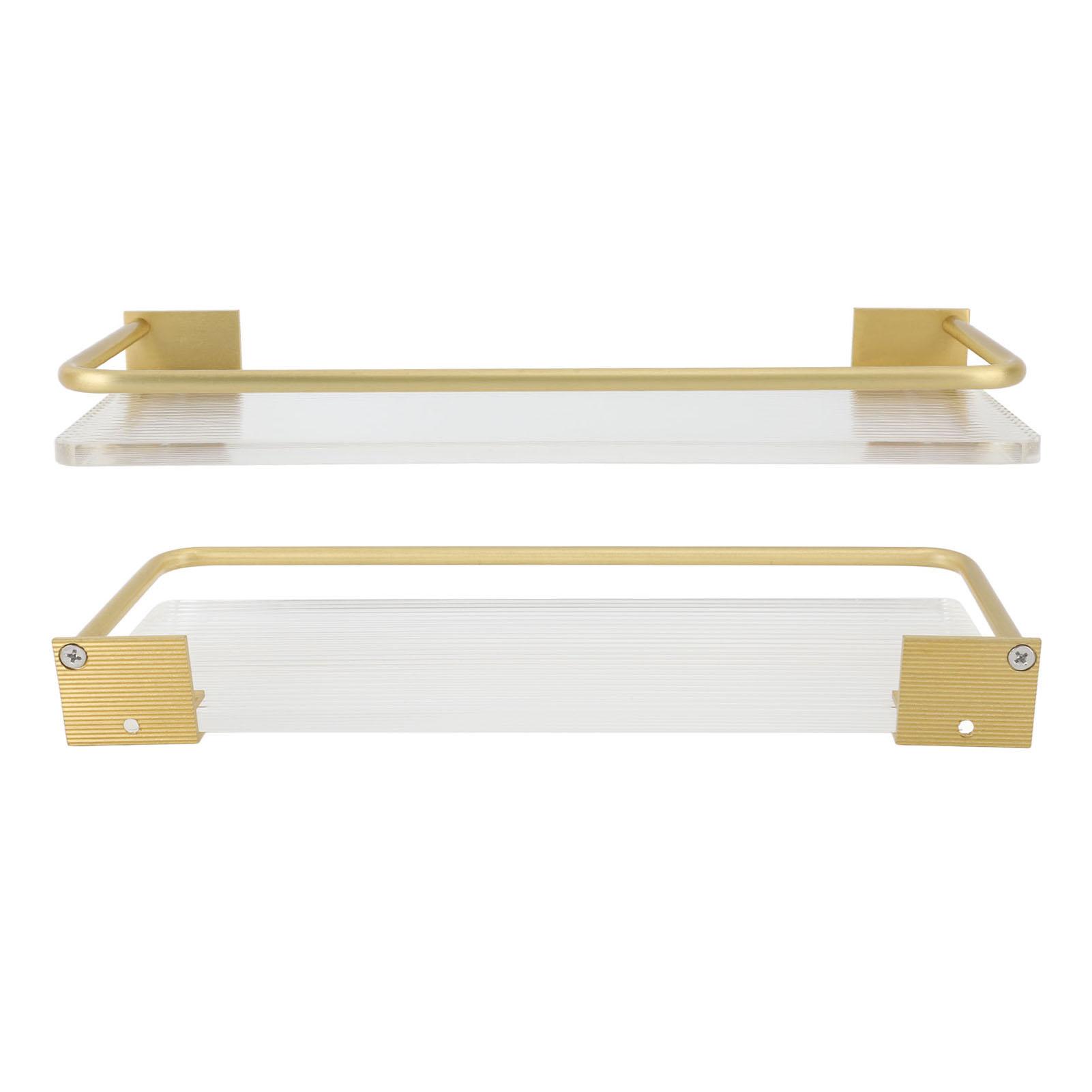 Étagère Murale de Salle de Bain 30cm Espace Aluminium Acrylique Porte-Serviettes Étagère de Rangement pour Salle de Bain