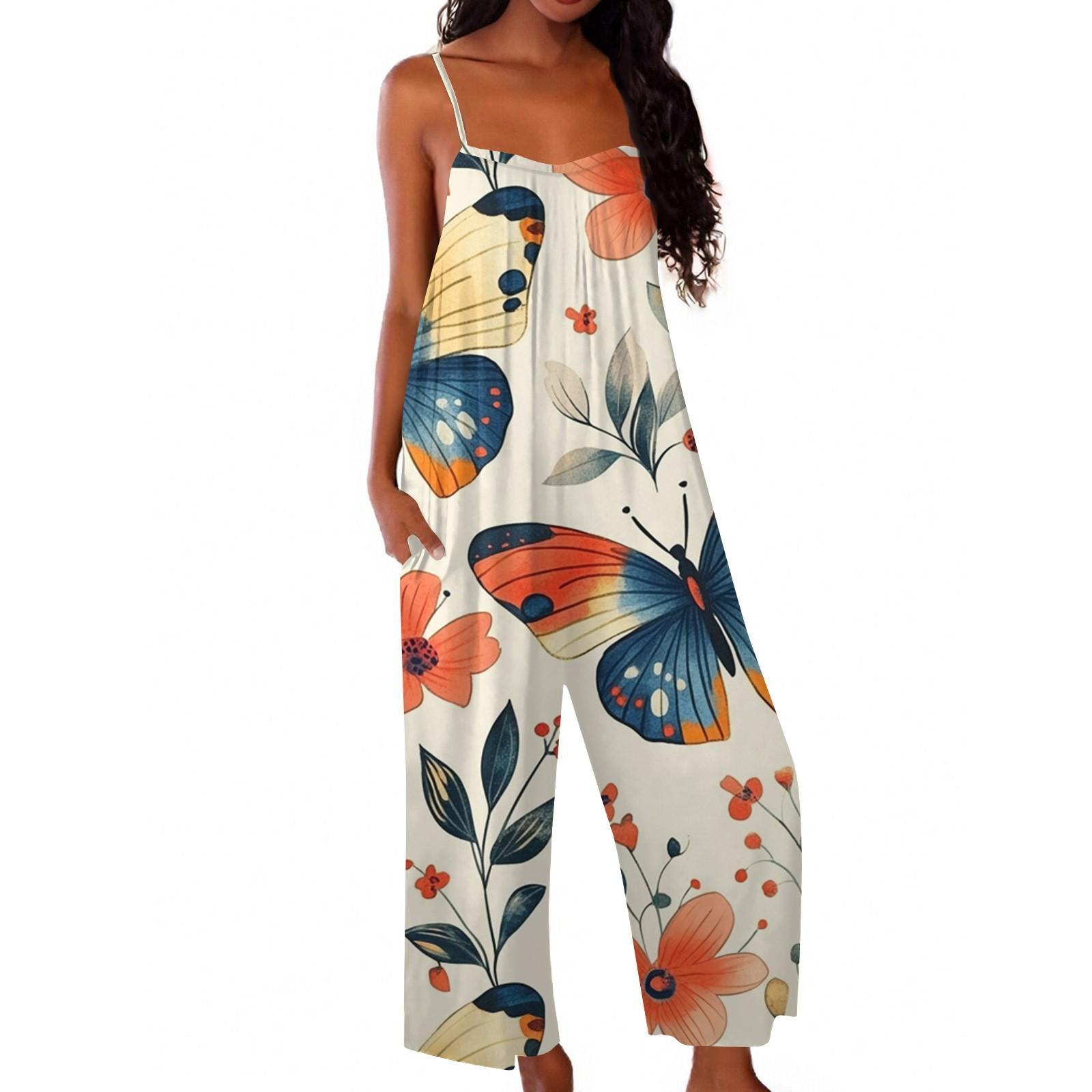 

Женский комбинезон с принтом, повседневный свободный комбинезон XXL шафрановый